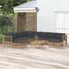 vidaXL Garden Lounge Set Natural Bamboo, Dark Grey Bamboo, 100% polyester