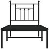 vidaXL Bed Frame Black Powder-Coated Steel Small Single Bed Frame