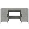 vidaXL Desk Concrete Gray Engineered Wood Large Desk Rectangular