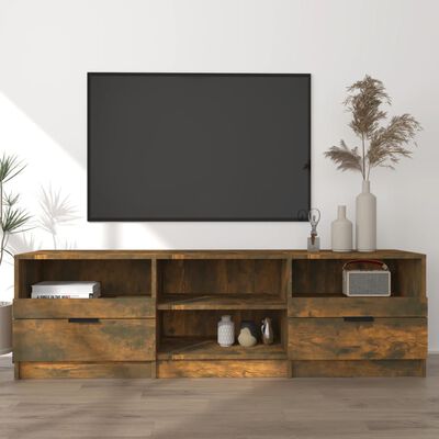 vidaXL TV Cabinet Smoked Oak 59.1"x13.2"x17.7" Engineered Wood