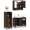 vidaXL Bathroom Furniture Set Brown Oak Engineered Wood, Metal, Glass