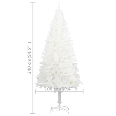 vidaXL Artificial Christmas Tree Lifelike Needles White 8 ft
