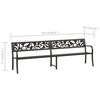 vidaXL Garden Bench Black Powder-coated steel, plastic 97 in wide