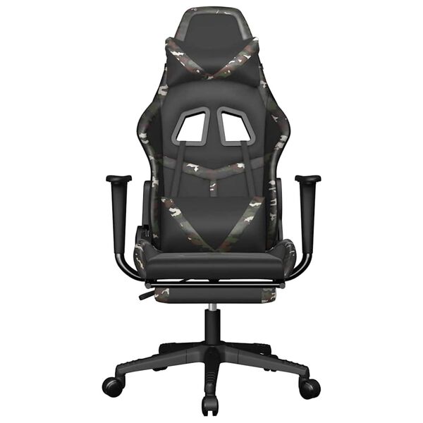 vidaXL Gaming Chair Black and Camouflage