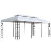 vidaXL Gazebo White and Black Powder-coated Steel 9.8 x 19.7 ft