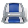 vidaXL Boat Seats 2 pcs Foldable Backrest With Blue-white Pillow 16.1x20.1x18.9"(2x90418)