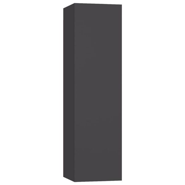 vidaXL TV Cabinet Set of 4 Gray Engineered Wood Wall Mounting