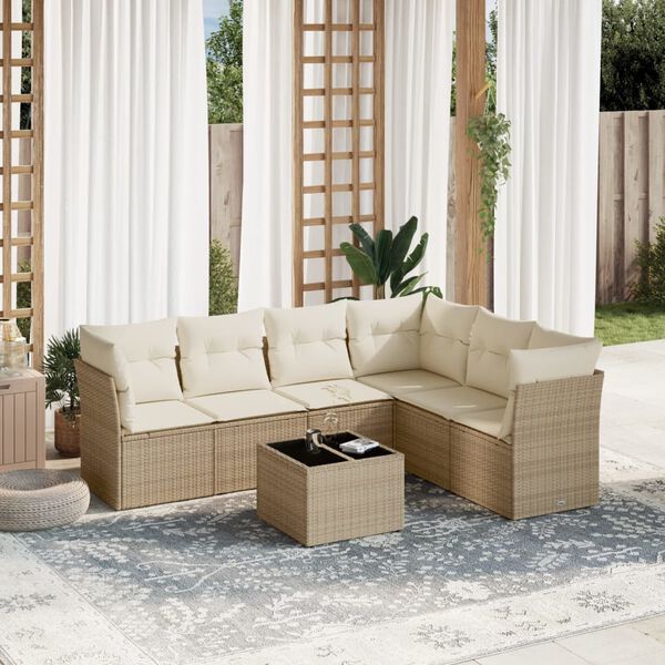 vidaXL Garden Sofa Set Beige and Cream