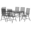 vidaXL Garden Dining Set Anthracite Steel 7-piece set