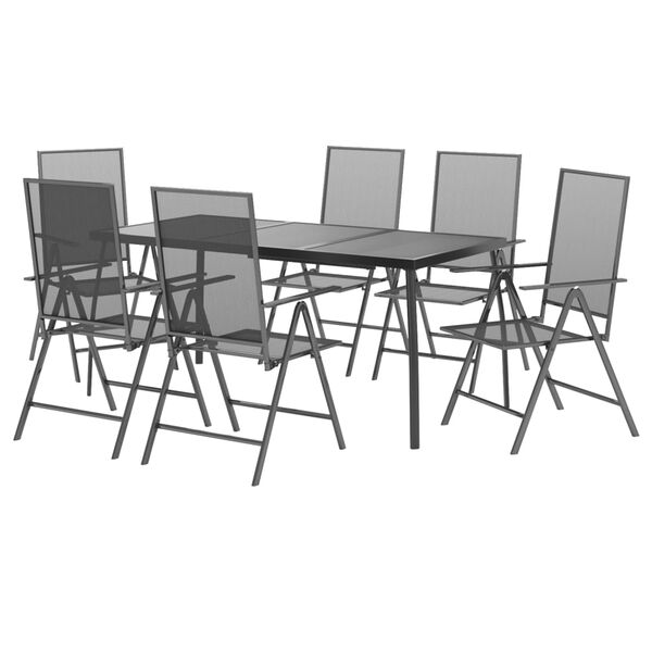 vidaXL Garden Dining Set Anthracite Steel 7-piece set