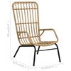 vidaXL Garden Chair Light Brown Poly rattan, Powder-coated steel Standard