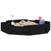 vidaXL Sandbox Black Solid pine wood Medium Seats Many Sandbox