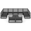 vidaXL Garden Lounge Set Black Solid pine wood Modular Garden Lounge Set