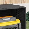vidaXL Robot Mower Garage Black PE rattan, powder-coated steel, PP board