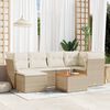 vidaXL Garden Sofa Set Beige Poly Rattan Large Modular Garden Sofa Set