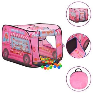 vidaXL Play Tent Pink 170T polyester, steel, PE Small Collapsible