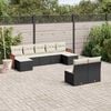 vidaXL Garden Sofa Set Black Poly Rattan Modular Modular