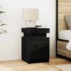 vidaXL Bedside Cabinet with Drawer Black Oak 13.78 x 15.35 x 21.65 in