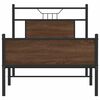 vidaXL Bed Frame Brown Oak Engineered Wood and Steel Single Bed Frame