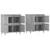 vidaXL Sideboard Set of 2 Concrete grey Engineered wood, metal Sideboard