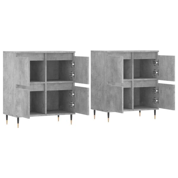 vidaXL Sideboard Set of 2 Concrete grey Engineered wood, metal Sideboard