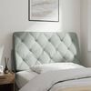vidaXL Headboard Cushion Light grey Velvet (100% polyester), Foam Standard
