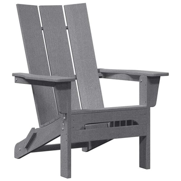 vidaXL Folding Adirondack Chair Light Grey 31.69 x 29.33 x 36.22 in