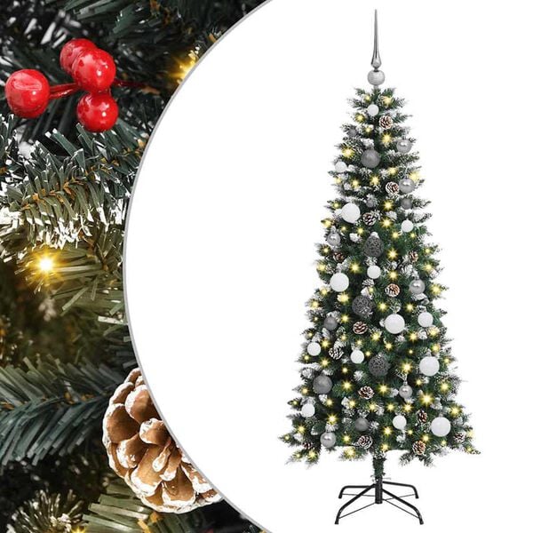 vidaXL Artificial Christmas Tree with 150 LEDs Green 59.06 in