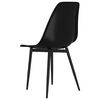 vidaXL Dining Chair Set of 2 Black Polypropylene, Powder-Coated Metal