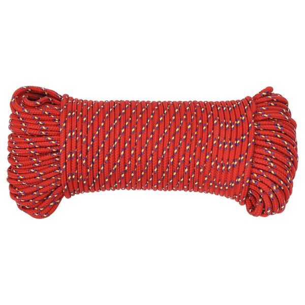 vidaXL Boat Rope Red 0.20 " 164.0 ' Polypropylene