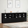 vidaXL Sideboard with LED Lights Black 111.4"x14.6"x39.4"