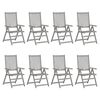 vidaXL Garden Chair Set of 8 Grey