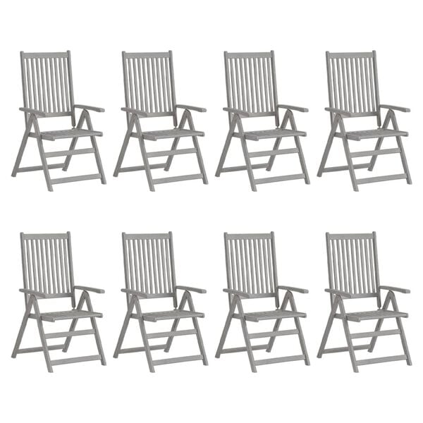 vidaXL Garden Chair Set of 8 Grey