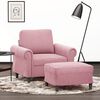 vidaXL Sofa Chair With Footstool Pink