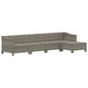 vidaXL Garden Lounge Set Grey PE rattan, powder-coated steel Large