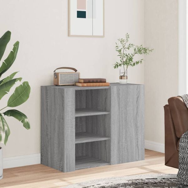 vidaXL Wall Cabinet Gray Sonoma Engineered Wood Medium Wall Cabinet