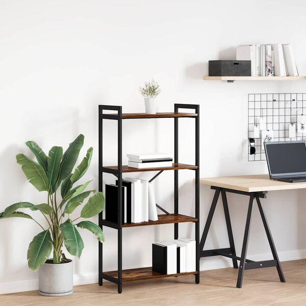 vidaXL Bookshelf Smoked Oak 40 x 30 x 85 cm Engineered Wood