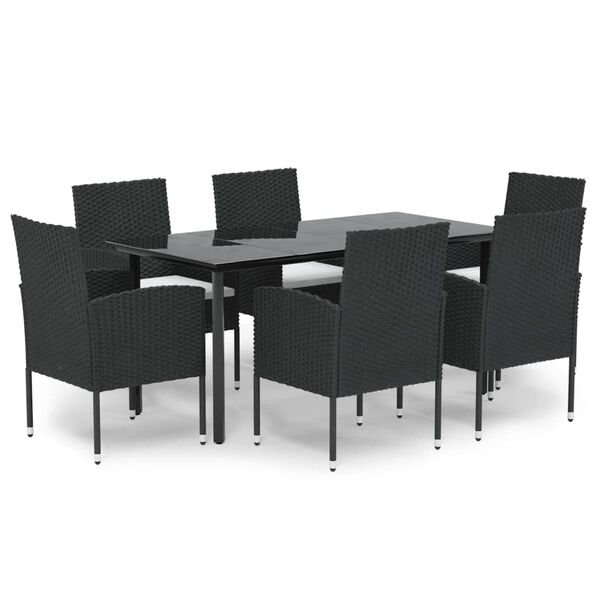 vidaXL Garden Dining Set Black
