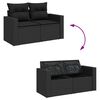 vidaXL Garden Sofa Set Black