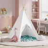 vidaXL Teepee Tent White 47.2" x 47.2" x 59.1" Fabric and Plastic