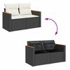 vidaXL Garden Sofa Set Black and white