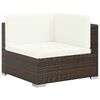 vidaXL Patio Sofa Set Set of 6 Brown Poly Rattan Large Modular
