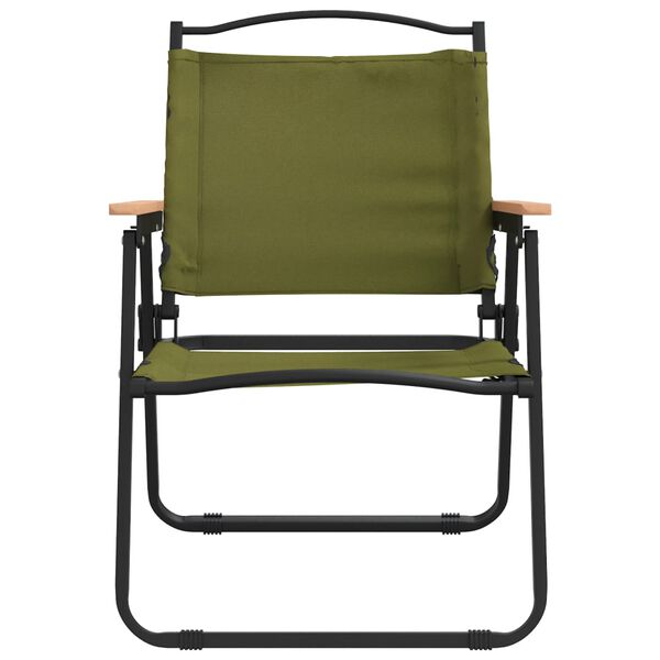 vidaXL Camping Chair Set of 2 Green 500D Oxford fabric with PE coating