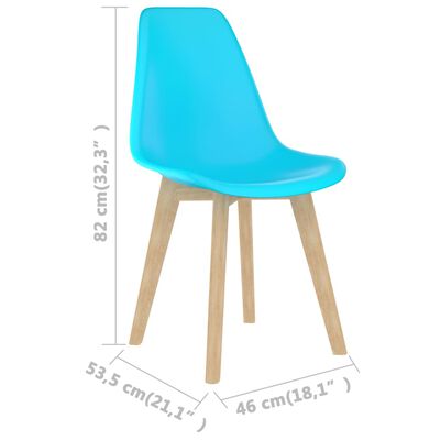 vidaXL Dining Chairs 2 pcs Blue Plastic