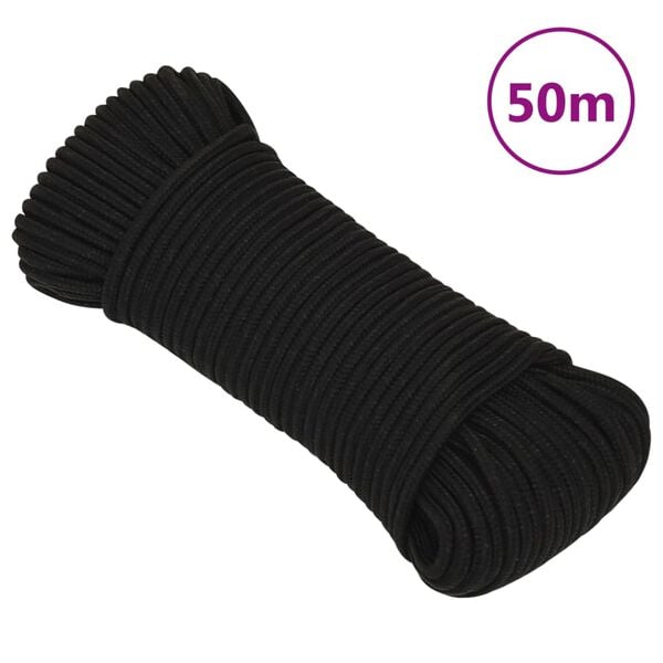 vidaXL Work Rope Black 0.12 " 164.0 ' Polyester