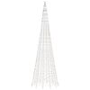 vidaXL LED Christmas Tree on Flagpole 1534 LEDs Cold White 196.9"