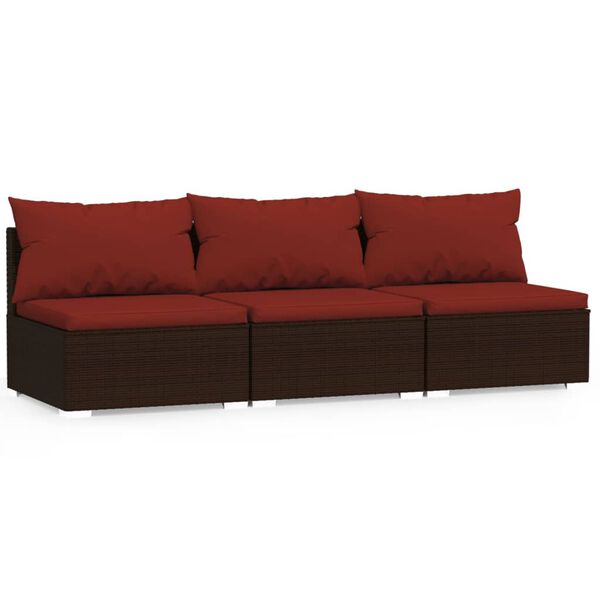 vidaXL 3-Seater Sofa Brown