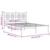 vidaXL Bed Frame Black Powder-Coated Steel Double Bed Frame