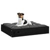 vidaXL Dog Bed Black Solid pine wood 20.3 x 17.3 x 3.5 in Durable