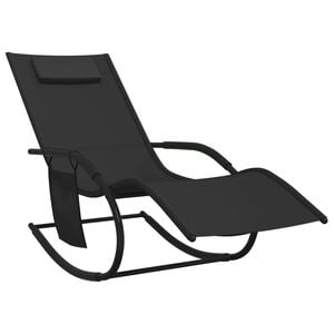 vidaXL Sun Lounger Black Powder-coated steel, textilene Standard